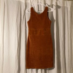 Burnt orange velvet dress